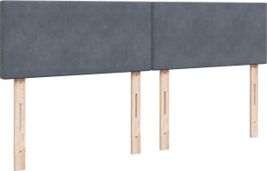 vidaXL Łóżko kontynentalne z materacem, ciemnoszare, 180x200cm aksamit 5