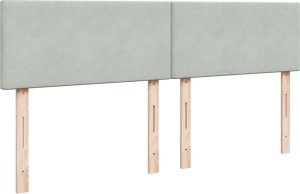 vidaXL Łóżko kontynentalne z materacem, jasnoszare, aksamit, 200x200cm 5