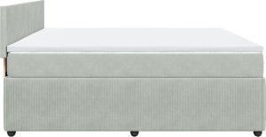 vidaXL Łóżko kontynentalne z materacem, jasnoszare, aksamit, 200x200cm 9