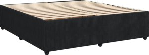 vidaXL vidaXL Łóżko kontynentalne z materacem, czarne, aksamit 200x200 cm 6