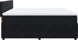vidaXL vidaXL Łóżko kontynentalne z materacem, czarne, aksamit 200x200 cm 9