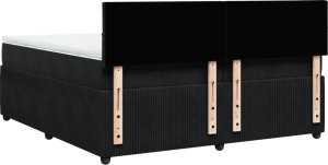 vidaXL vidaXL Łóżko kontynentalne z materacem, czarne, aksamit 200x200 cm 10