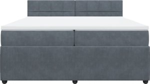 vidaXL Łóżko kontynentalne z materacem, ciemnoszary aksamit, 200x200cm 4