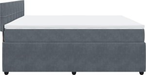 vidaXL Łóżko kontynentalne z materacem, ciemnoszary aksamit, 200x200cm 9
