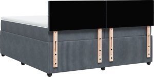 vidaXL Łóżko kontynentalne z materacem, ciemnoszary aksamit, 200x200cm 10