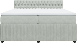 vidaXL Łóżko kontynentalne z materacem, jasnoszare, aksamit, 200x200cm 4