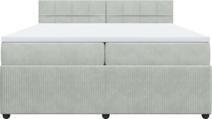 vidaXL Łóżko kontynentalne z materacem, jasnoszare, aksamit, 200x200cm 4
