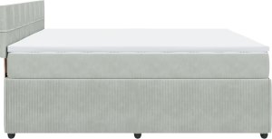 vidaXL Łóżko kontynentalne z materacem, jasnoszare, aksamit, 200x200cm 9