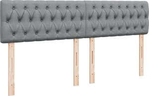 vidaXL vidaXL Łóżko kontynentalne z materacem, jasnoszare, tkanina 200x200 cm 7