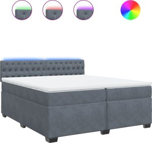 vidaXL vidaXL Łóżko kontynentalne z materacem, ciemnoszary aksamit, 200x200cm 2