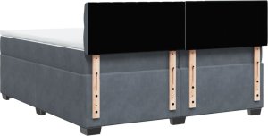 vidaXL vidaXL Łóżko kontynentalne z materacem, ciemnoszary aksamit, 200x200cm 8