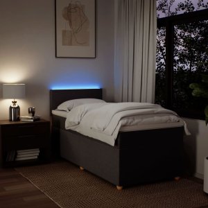 vidaXL vidaXL Łóżko kontynentalne z materacem, brązowe, tkanina, 100x200 cm 4