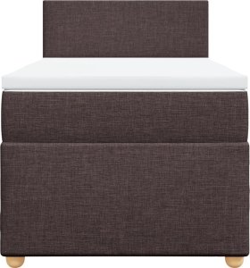 vidaXL vidaXL Łóżko kontynentalne z materacem, brązowe, tkanina, 100x200 cm 5