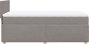 vidaXL vidaXL Łóżko kontynentalne z materacem, taupe, tkanina, 100x200 cm 7