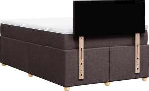 vidaXL vidaXL Łóżko kontynentalne z materacem, brązowe, tkanina, 120x200 cm 8