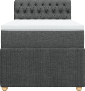 vidaXL vidaXL Łóżko kontynentalne z materacem, ciemnoszara tkanina 90x190 cm 6