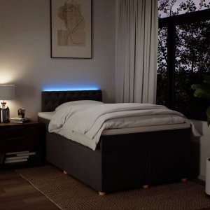 vidaXL vidaXL Łóżko kontynentalne z materacem, brązowe, tkanina, 120x200 cm 5