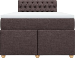 vidaXL vidaXL Łóżko kontynentalne z materacem, brązowe, tkanina, 120x200 cm 6