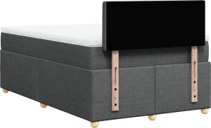 vidaXL vidaXL Łóżko kontynentalne z materacem, ciemnoszara tkanina 120x200 cm 8