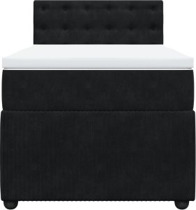 vidaXL vidaXL Łóżko kontynentalne z materacem, czarne, aksamit 80x200 cm 6