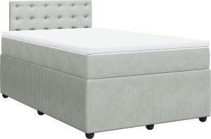 vidaXL vidaXL Łóżko kontynentalne z materacem, jasnoszare, 120x200cm, aksamit 3