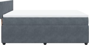 vidaXL vidaXL Łóżko kontynentalne z materacem, ciemnoszare, 140x200cm aksamit 7