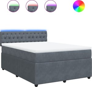 vidaXL vidaXL Łóżko kontynentalne z materacem, ciemnoszare, 140x200cm aksamit 2