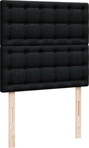 vidaXL Łóżko kontynentalne z materacem, czarne, tkanina, 100x200 cm 8