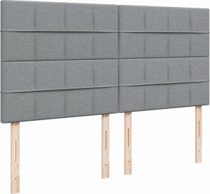 vidaXL Łóżko kontynentalne z materacem, jasnoszare, tkanina 200x200 cm 8