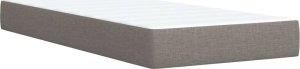 vidaXL vidaXL Łóżko kontynentalne z materacem, taupe, tkanina, 100x200 cm 10
