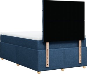 vidaXL Łóżko kontynentalne z materacem, niebieskie, tkanina 120x200 cm 6