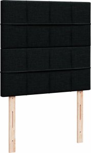 vidaXL Łóżko kontynentalne z materacem, czarne, tkanina 90x190 cm 7