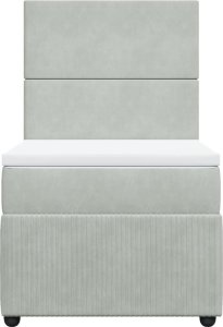 vidaXL Łóżko kontynentalne z materacem, jasnoszare, aksamit, 90x200 cm 4