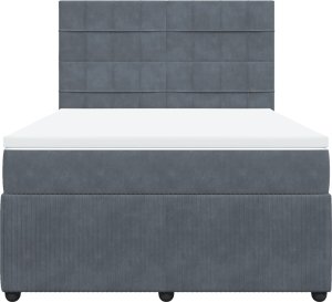 vidaXL Łóżko kontynentalne z materacem, ciemnoszare, 140x200cm aksamit 4