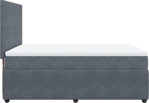 vidaXL Łóżko kontynentalne z materacem, ciemnoszare, 140x200cm aksamit 5