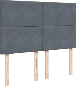 vidaXL Łóżko kontynentalne z materacem, ciemnoszare, 140x200cm aksamit 7