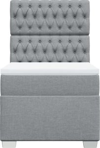 vidaXL vidaXL Łóżko kontynentalne z materacem, jasnoszare, tkanina, 100x200cm 6