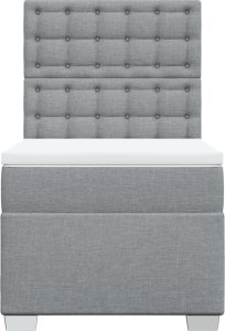 vidaXL vidaXL Łóżko kontynentalne z materacem, jasnoszare, tkanina, 100x200cm 6