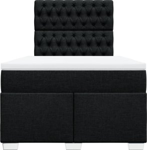 vidaXL vidaXL Łóżko kontynentalne z materacem, czarne, 120x190 cm, tkanina 6