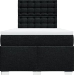 vidaXL vidaXL Łóżko kontynentalne z materacem, czarne, 120x190 cm, tkanina 6