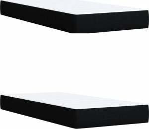 vidaXL vidaXL Łóżko kontynentalne z materacem, czarne, tkanina, 200x200 cm 9