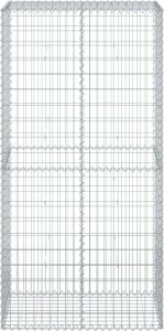 vidaXL Kosz gabionowy z pokrywą, 100x50x200 cm, galwanizowane żelazo 3