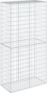 vidaXL Kosz gabionowy z pokrywą, 100x50x200 cm, galwanizowane żelazo 5