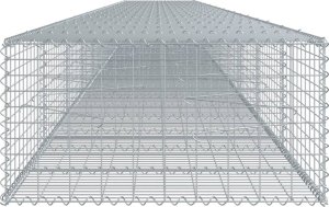 vidaXL vidaXL Kosz gabionowy z pokrywą, 1100x100x50 cm, galwanizowane żelazo 4