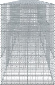 vidaXL Kosz gabionowy z pokrywą, 900x100x150 cm, galwanizowane żelazo 4