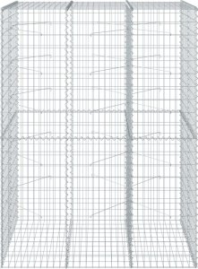 vidaXL vidaXL Kosz gabionowy z pokrywą, 150x100x200 cm, galwanizowane żelazo 3
