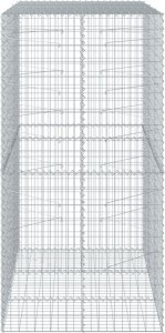 vidaXL vidaXL Kosz gabionowy z pokrywą, 150x100x200 cm, galwanizowane żelazo 4
