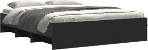 vidaXL vidaXL Rama łóżka, czarna, 150x200 cm, materiał drewnopochodny 4