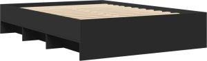 vidaXL vidaXL Rama łóżka, czarna, 135x190 cm, materiał drewnopochodny 2