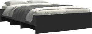 vidaXL vidaXL Rama łóżka, czarna, 135x190 cm, materiał drewnopochodny 4